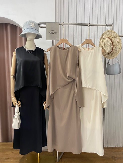 Women Ladies Sleeveless Tops With Skirts Sets